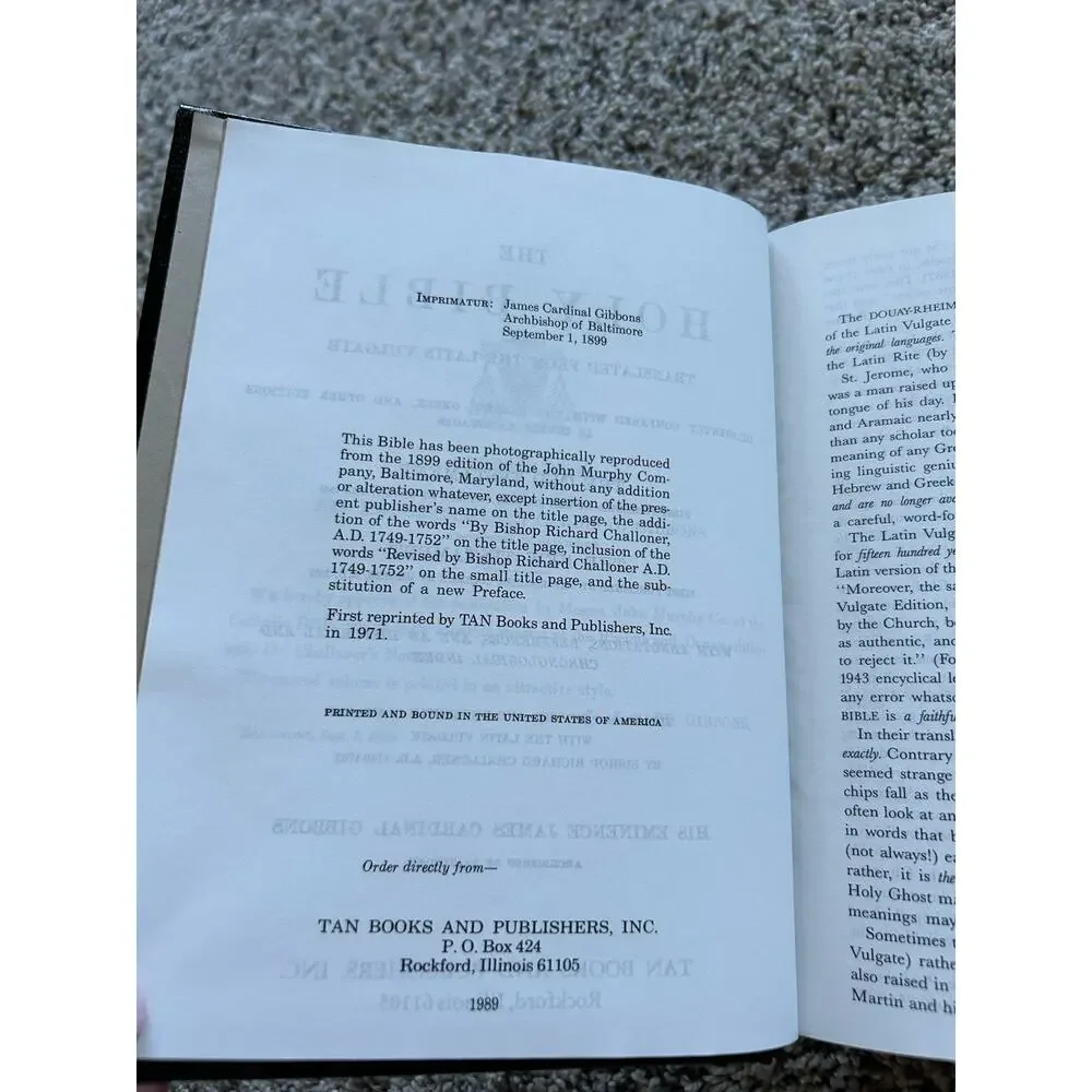 The Holy Bible Douay Rheims Version Catholic 1989 Orthodox Hardcover Black F26